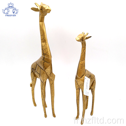 Set de 2 girafe Sculpture résine décoration de la maison